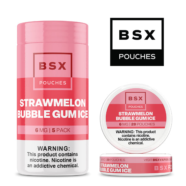 Basix Nicotine Pouches Strawmelon Bubble Gum Ice