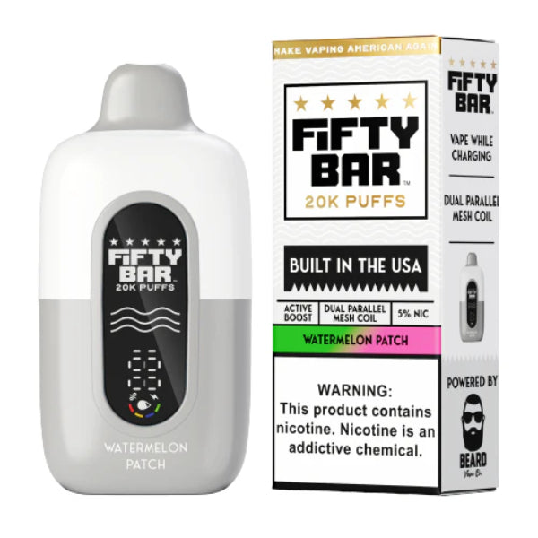 Fifty Bar 20000 Puffs Disposable Vape Watermelon Patch