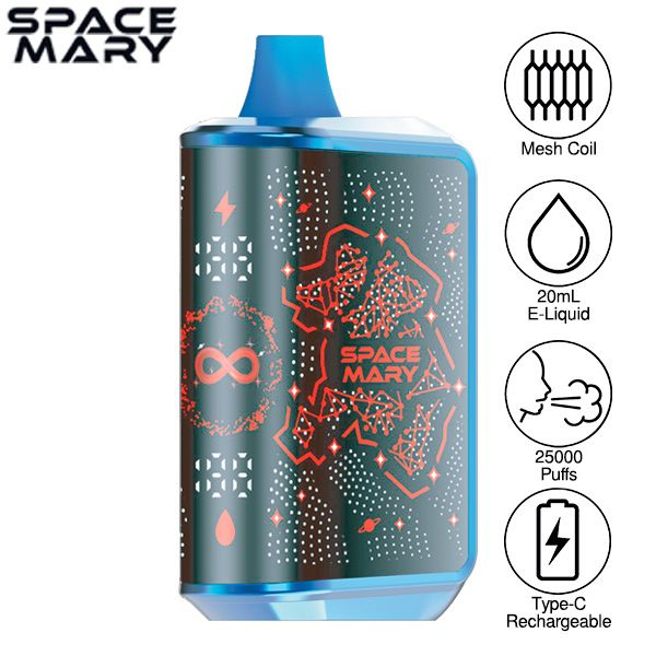 Best Deal Space Mary MA25000 Disposable Vape 20mL 5 Pack - Blue Razz Ice