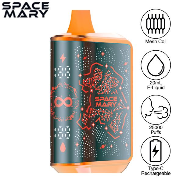 Best Deal Space Mary MA25000 Disposable Vape 20mL 5 Pack - Georgia Peach