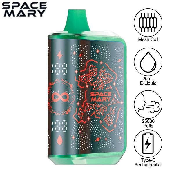 Best Deal Space Mary MA25000 Disposable Vape 20mL 5 Pack - Miami Mint