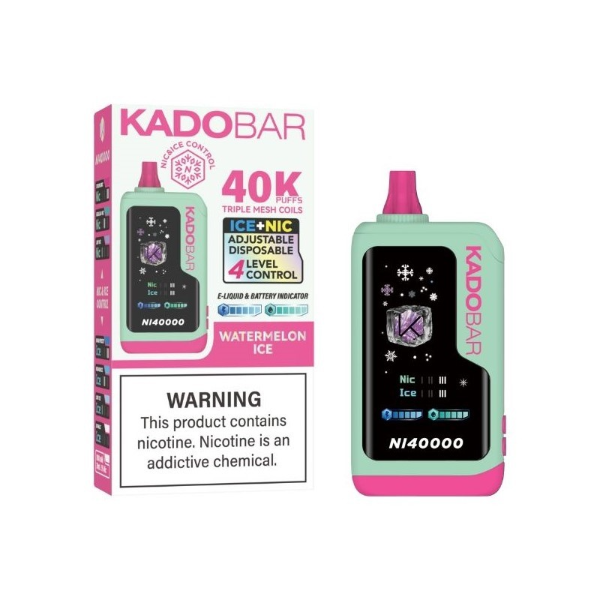 Best Deal KadoBar NI40000 Ice + Nicotine Control Disposable Vape 24mL 5 Pack - Watermelon Ice