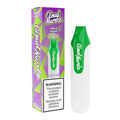 Cloud Nurdz 3500 - Disposable Vape Device - Case of Apple Grape (10 Pack)