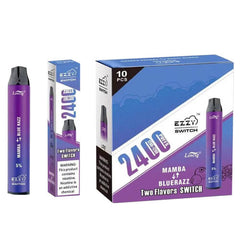 Ezzy Switch - 2-in-1 Disposable Vape Device - Mamba + Blue Razz (10 Pack)