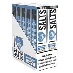 I Love Salts Tobacco-Free Nicotine MESH - Disposable Vape Device - Case of Blue Raspberry Ice (10 Pack)