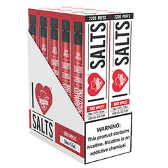 I Love Salts Tobacco-Free Nicotine MESH - Disposable Vape Device - Case of Juicy Apples (10 Pack)