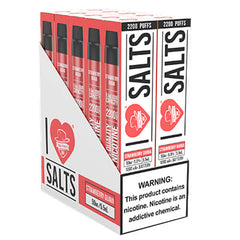 I Love Salts Tobacco-Free Nicotine MESH - Disposable Vape Device - Case of Strawberry Guava (10 Pack)