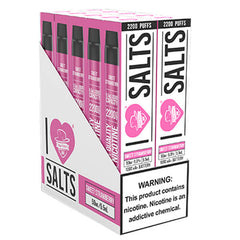 I Love Salts Tobacco-Free Nicotine MESH - Disposable Vape Device - Case of Sweet Strawberry (10 Pack)