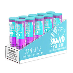 SKWZD - Non-Tobacco Nicotine Disposable Vape Device - Case of Grape Chills (10 Pack)