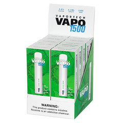 Vaportech Vapo 1500 - Disposable Vape Device - Case of Cool Kiwi (10 Pack)