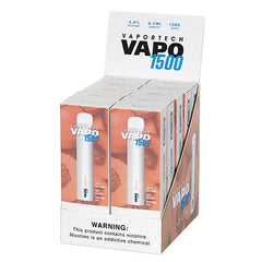 Vaportech Vapo 1500 - Disposable Vape Device - Case of Peach (10 Pack)