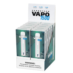 Vaportech Vapo 1500 - Disposable Vape Device - Case of Summer Menthol (10 Pack)