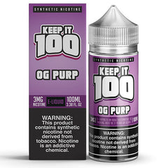 Keep It 100 Synthetic E-Juice - OG Purp - 100ml